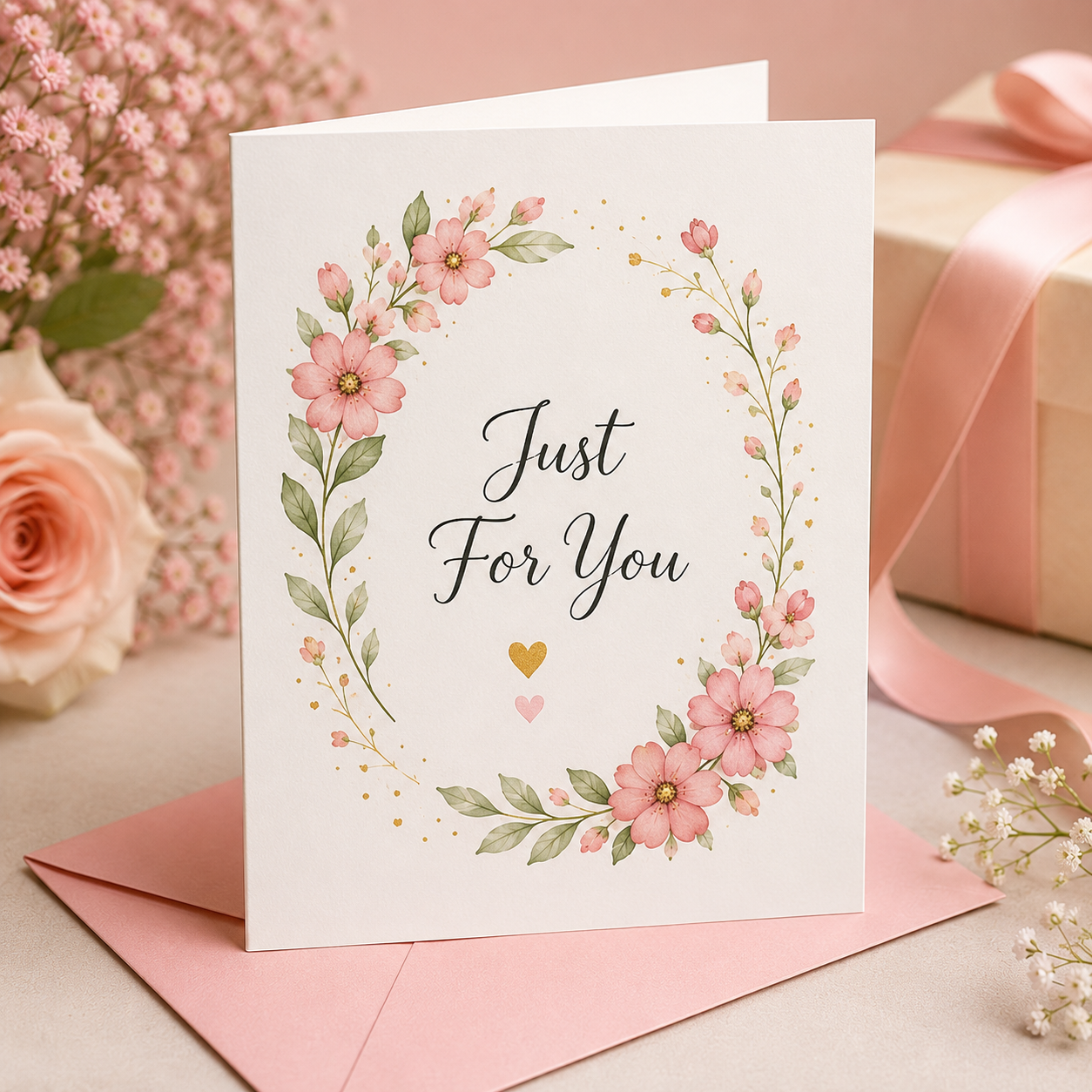 Elegant Floral Greeting Card – Premium Handmade Design